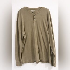 Abercrombie & Fitch Khaki Long Sleeve Henley
